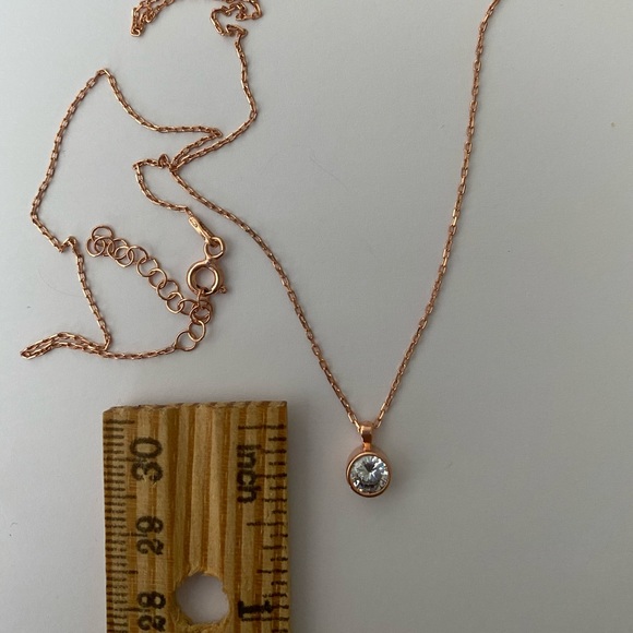 925 Silver necklace casual fancy trend 14K rose gold plated - Picture 2 of 11